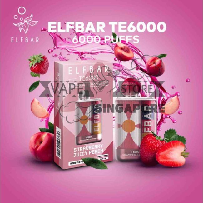 elfbar-te-6000-puff-disposable-vape-strawberry-juicy-peach-singapore-vape-store