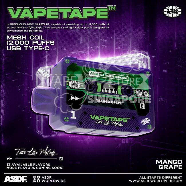 vapetape-12000-puff-mango-grape-singapore-vape-store