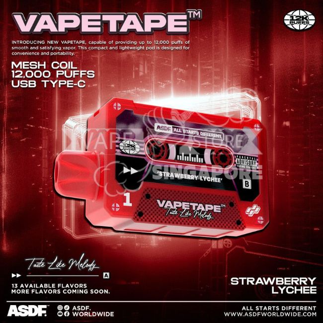 vapetape-12000-puff-strawberry-lychee-singapore-vape-store